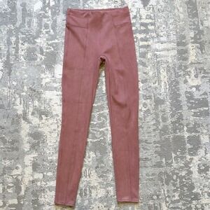 SPANX Faux Leather Suede Leggings Mauve Dusty Rose Tall‎ Medium M/M